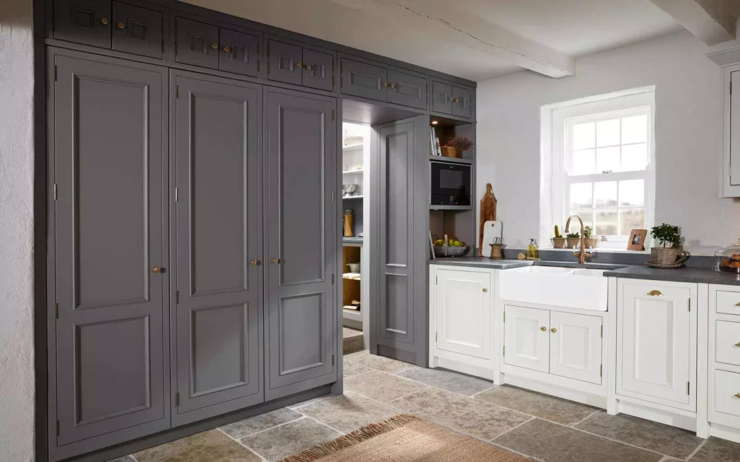 1909 Grey And White Shaker Kitchen.