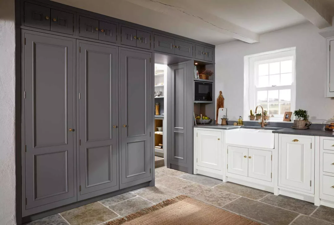1909 Grey And White Shaker Kitchen.