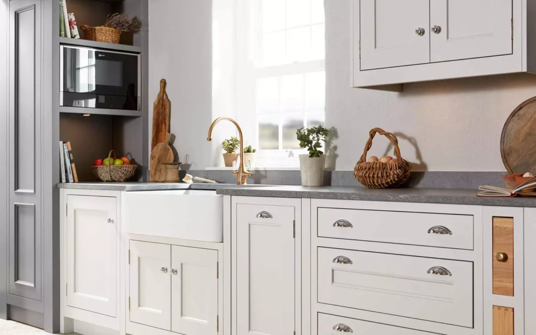 1909 White In Frame Shaker Kitchen.