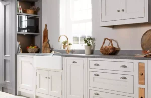 1909 White In Frame Shaker Kitchen.