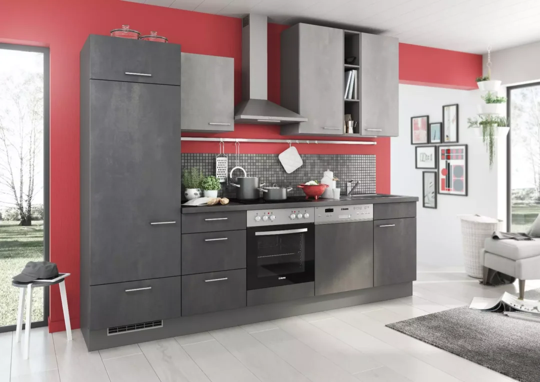 Bauformat Berger Dark Concrete Compact Kitchen.