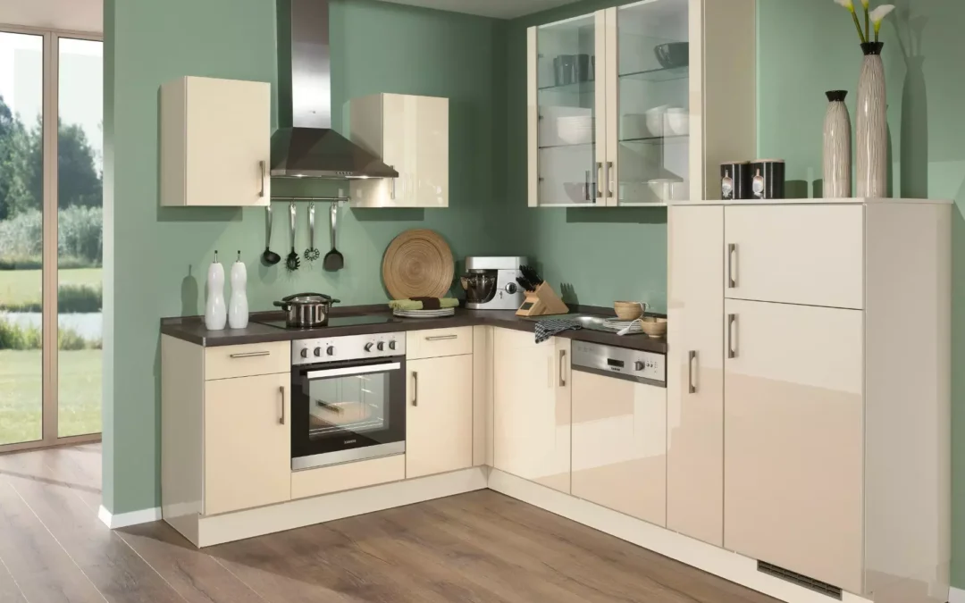 Bauformat Berger Gloss L Shaped Kitchen.