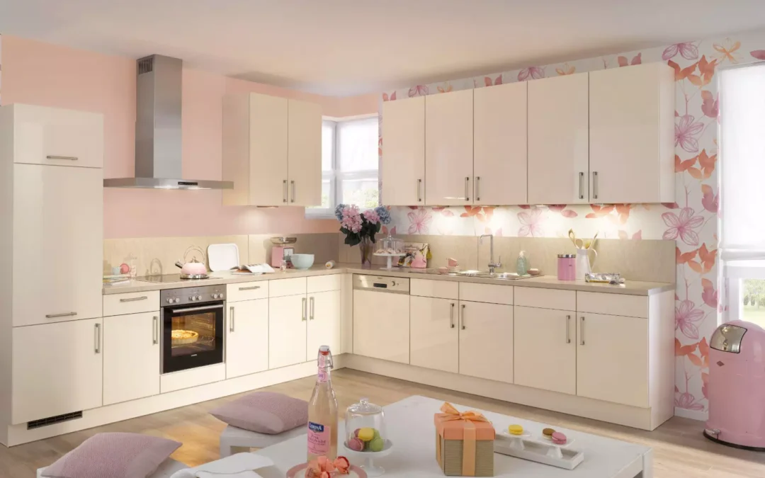 Bauformat Berger Gloss L Shaped Open Plan Kitchen.