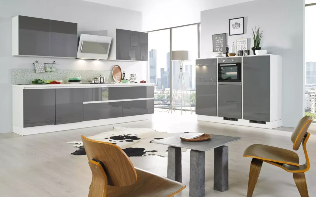 Bauformat Berger Grey Gloss Handleless Kitchen.