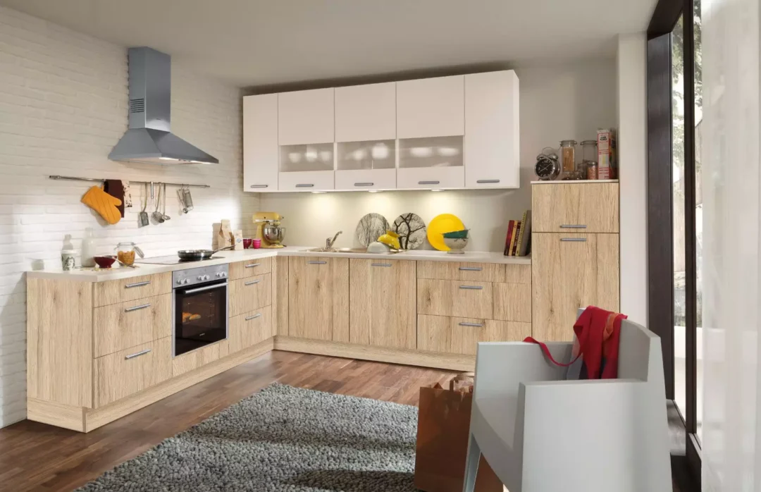 Bauformat Berger Real Wood L Shaped Kitchen.