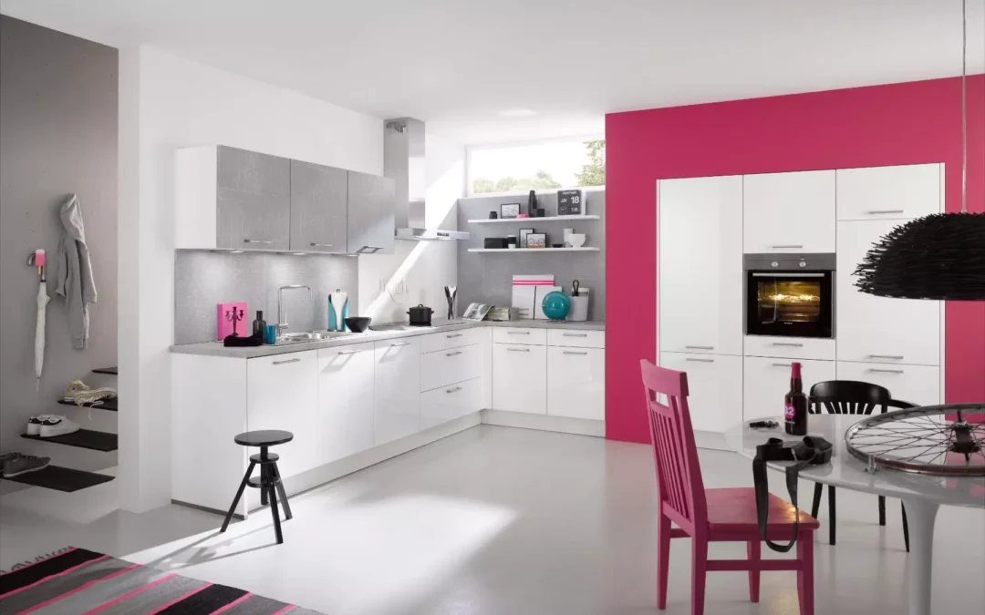 Bauformat Berger White Gloss Vibrant Kitchen.