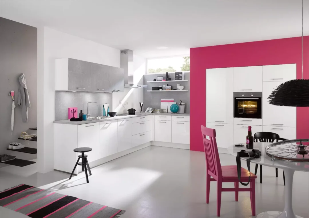Bauformat Berger White Gloss Vibrant Kitchen.