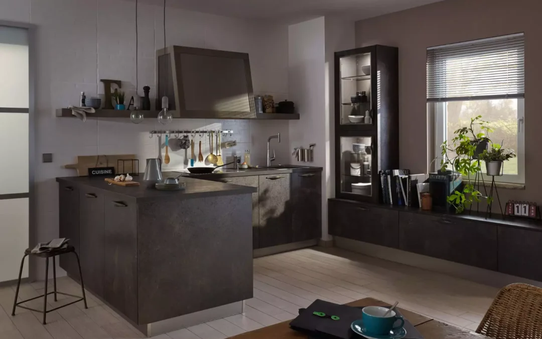 Bauformat Dark Stone U Shaped Kitchen 1.