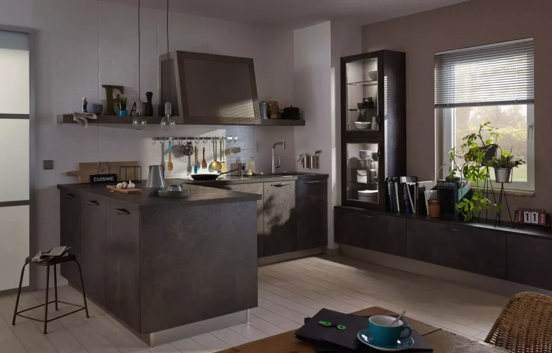 Bauformat Dark Stone U Shaped Kitchen 1.