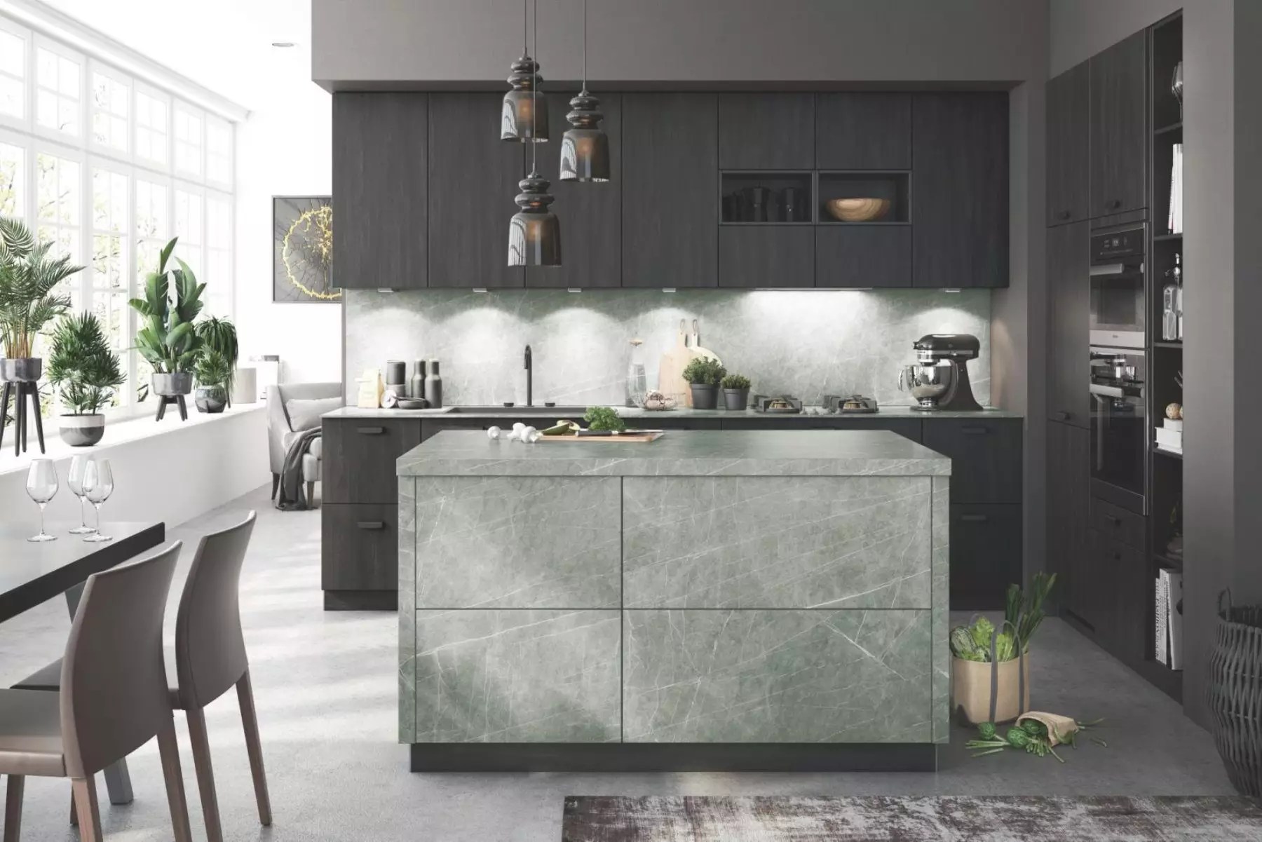 Bauformat Grey Ceramic Compact Kitchen.