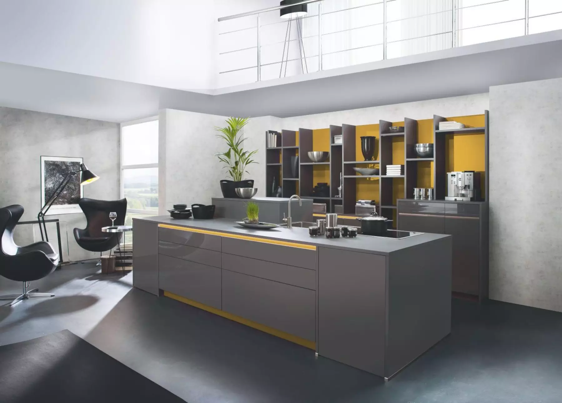 Bauformat Grey Gloss Handleless Kitchen.