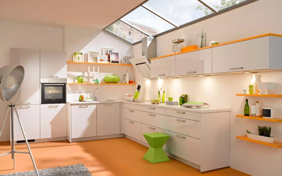 Bauformat High Gloss Light L Shaped Kitchen 2.