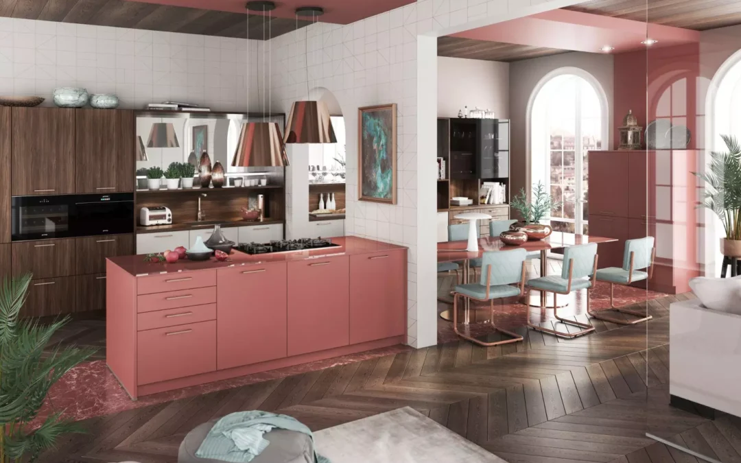 Bauformat Matt Rose + Wood Kitchen