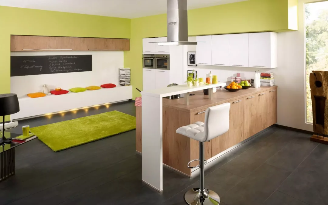 Bauformat Modern White Matt + Wood L-Shaped Kitchen