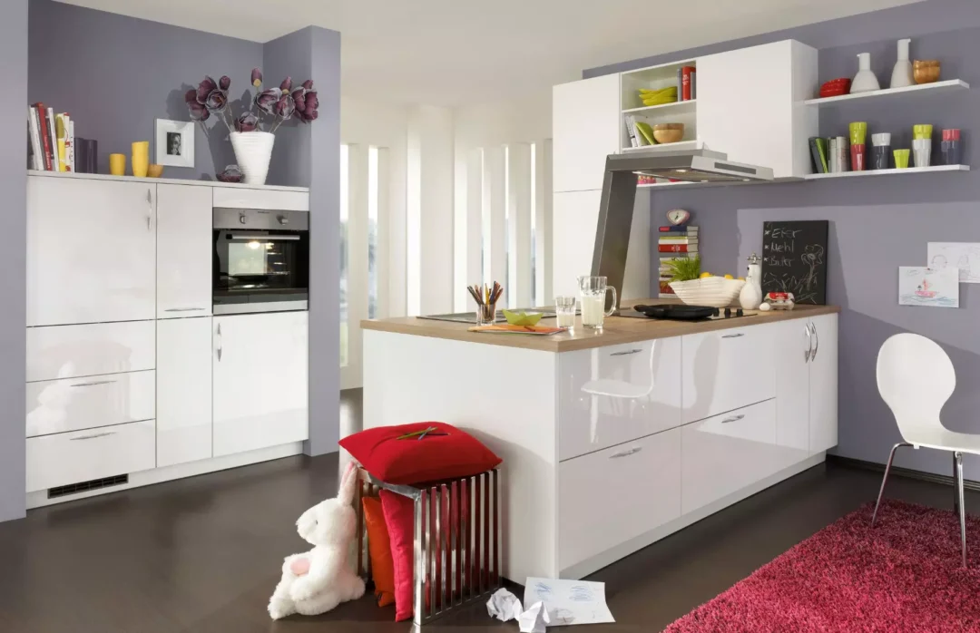 Bauformat White Gloss Compact Kitchen.