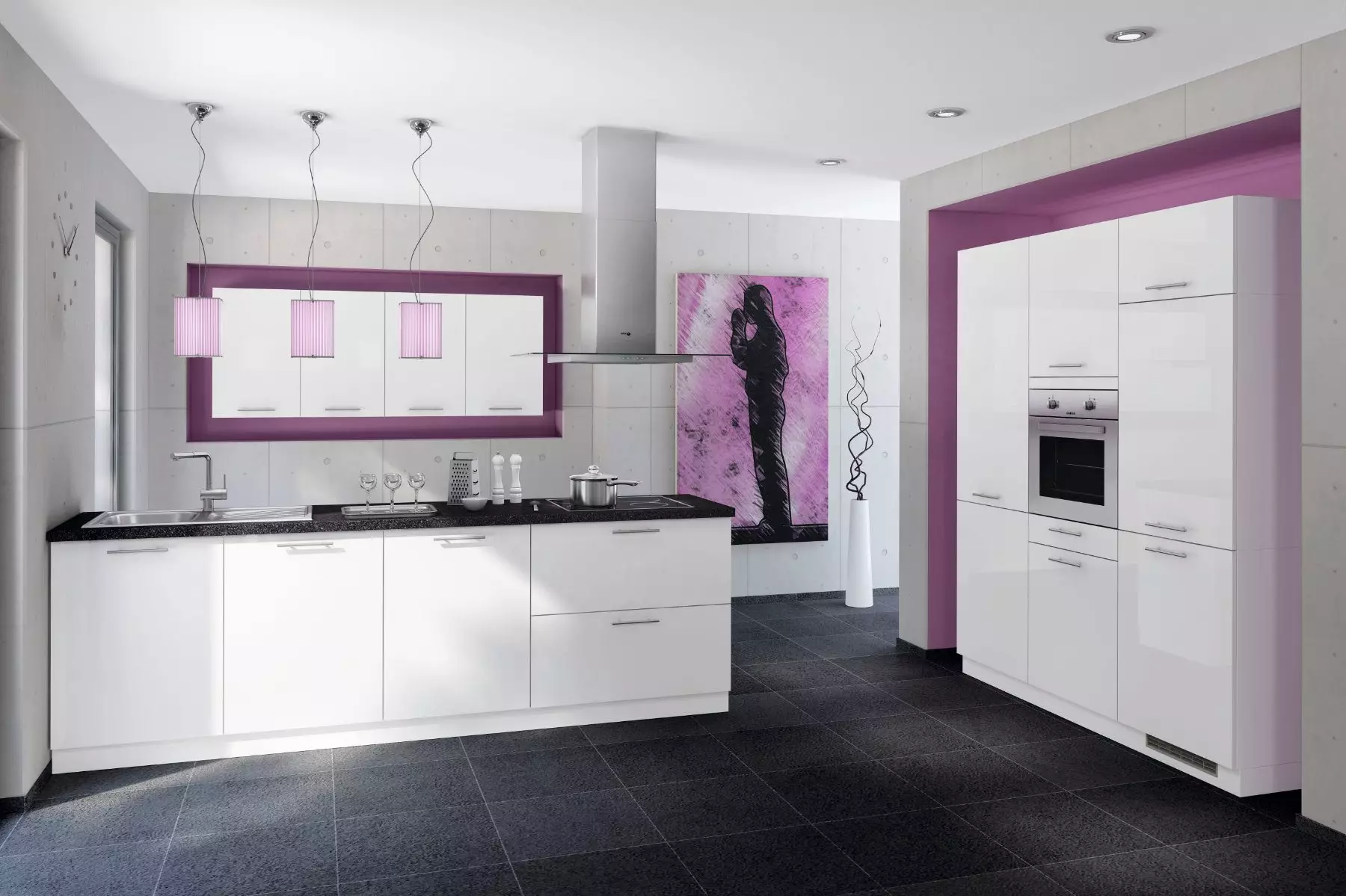 Bauformat White Gloss Kitchen.