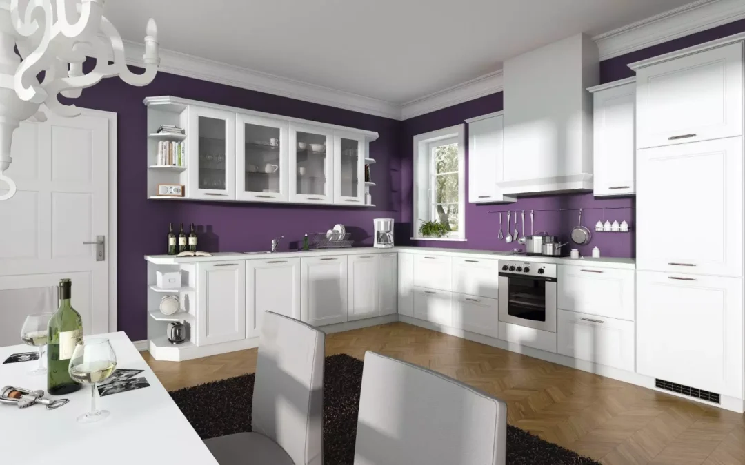 Bauformat White Shaker L Shaped Open Plan Kitchen.