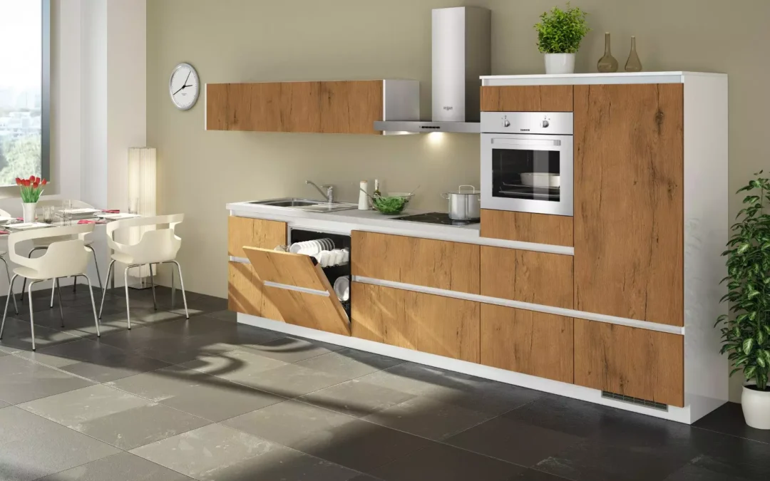 Bauformat Wood Handleless Compact Kitchen.