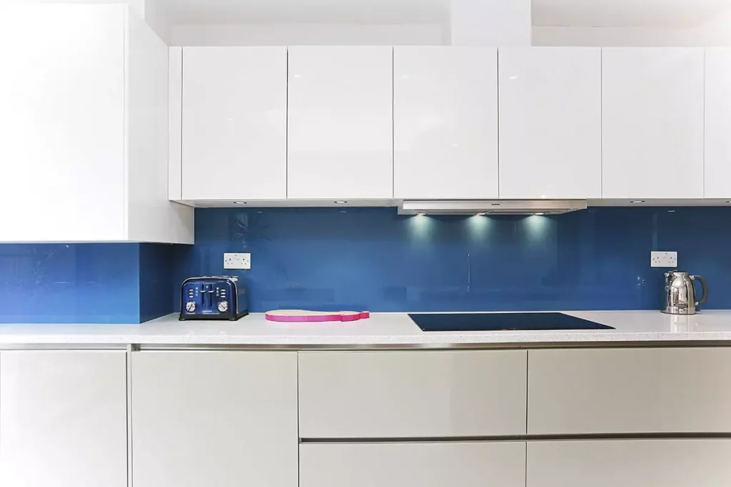 Topaz Blue Glass Splashback 2.