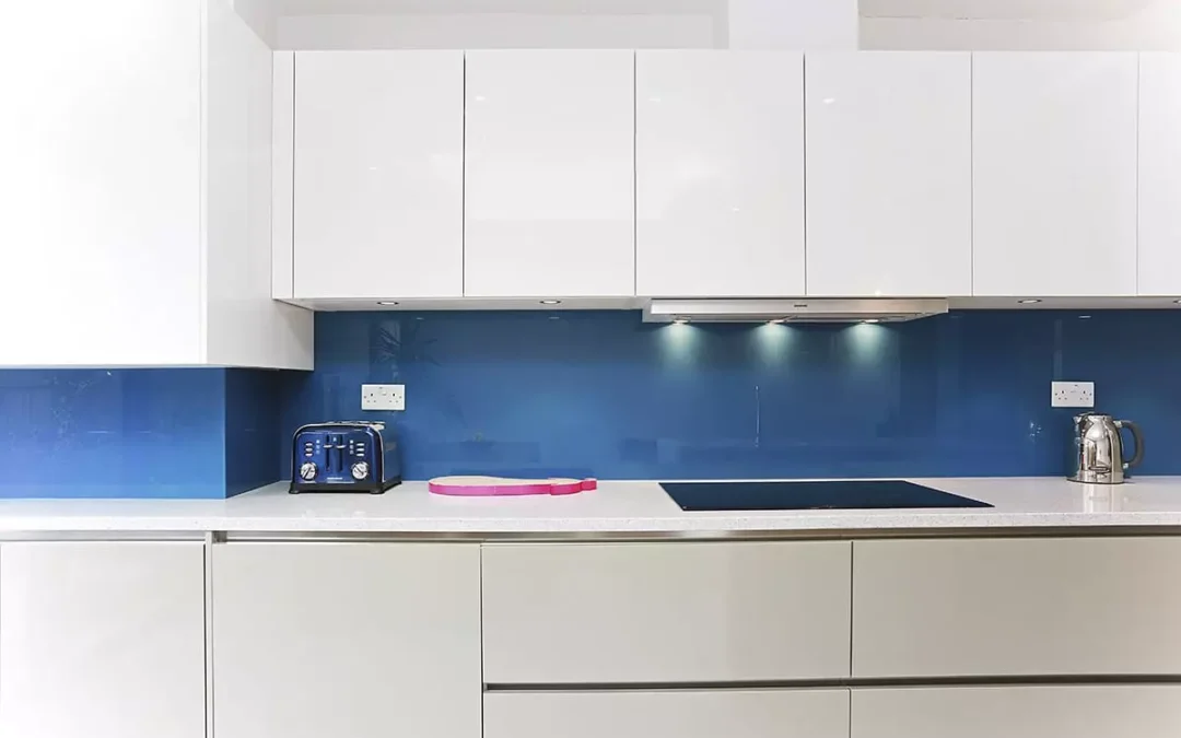 Topaz Blue Glass Splashback 2.